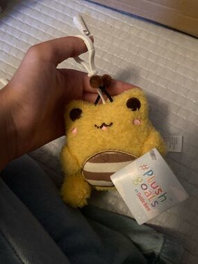 Yellow Bear Clip-On Plush Keychain